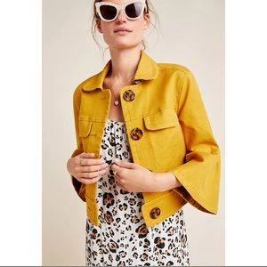 ANTHROPOLOGIE Jacket | Nora Flounce-Sleeved Trucker Jacket